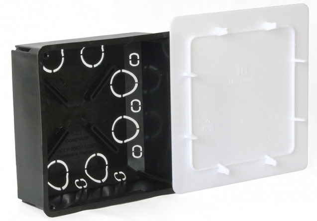 Коробка 100х100х45 HF черная с/п IP20 (80-0860) фото 1