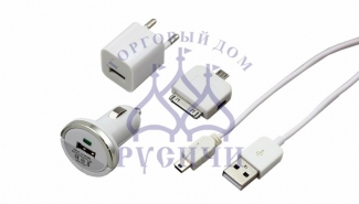 Комплект СЗУ, АЗУ, кабель miniUSB-USB, переходник microUSB (18-1197)