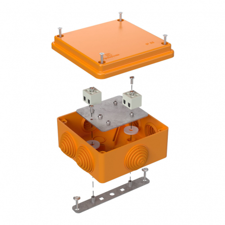 Коробка 100x100x50 HF о/п оранжевая 40-0300-FR6.0-4 фото 1